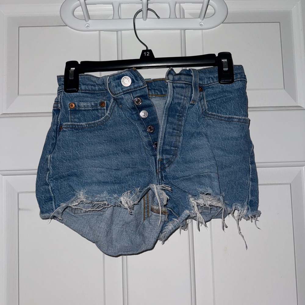 Levi’s medium wash denim shorts